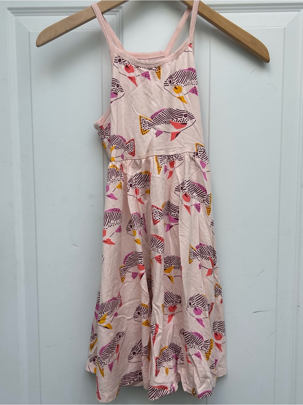 Tea Collection Pink Fish Print Sundress with Bright Accents